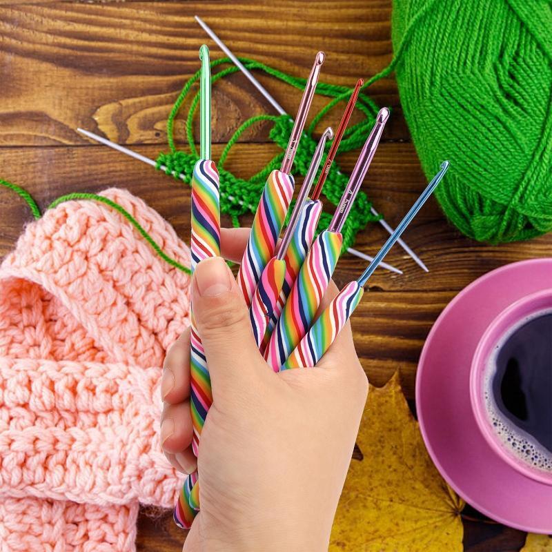 10pcs Colorful Crochet Hooks Set Crochet Needles Weaving Sewing Knitting Tools