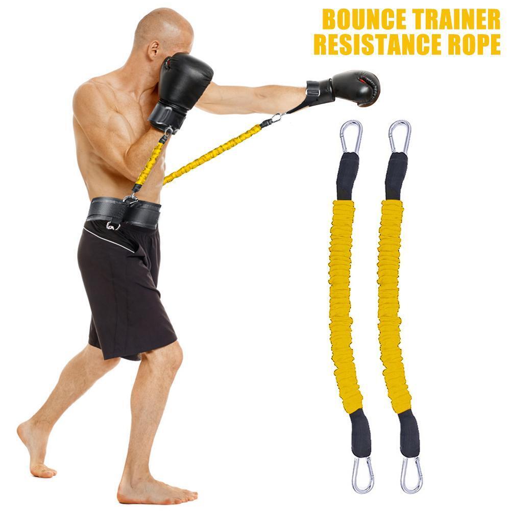 Bouncing Trainer Resistance Rope Fitness Boxing Stretching Stap (Yellow)