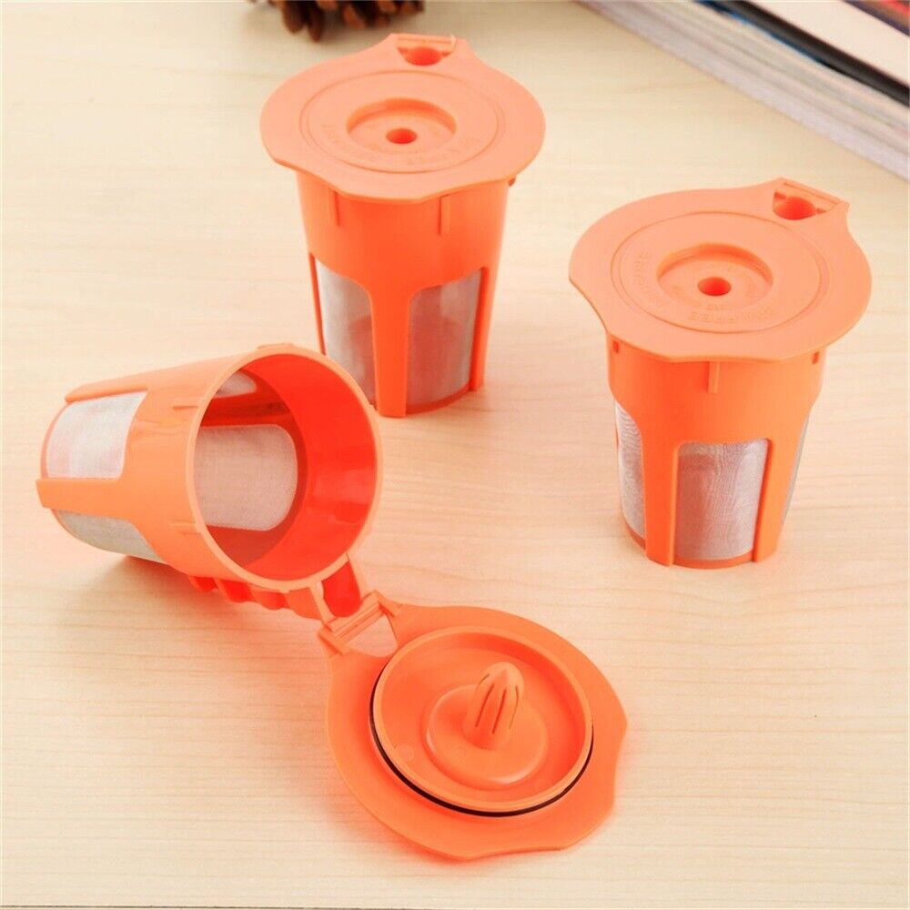 3pcs Reusable Orange Refillable K-Carafe Coffee Filter For Keurig 2.0 i Cafilas