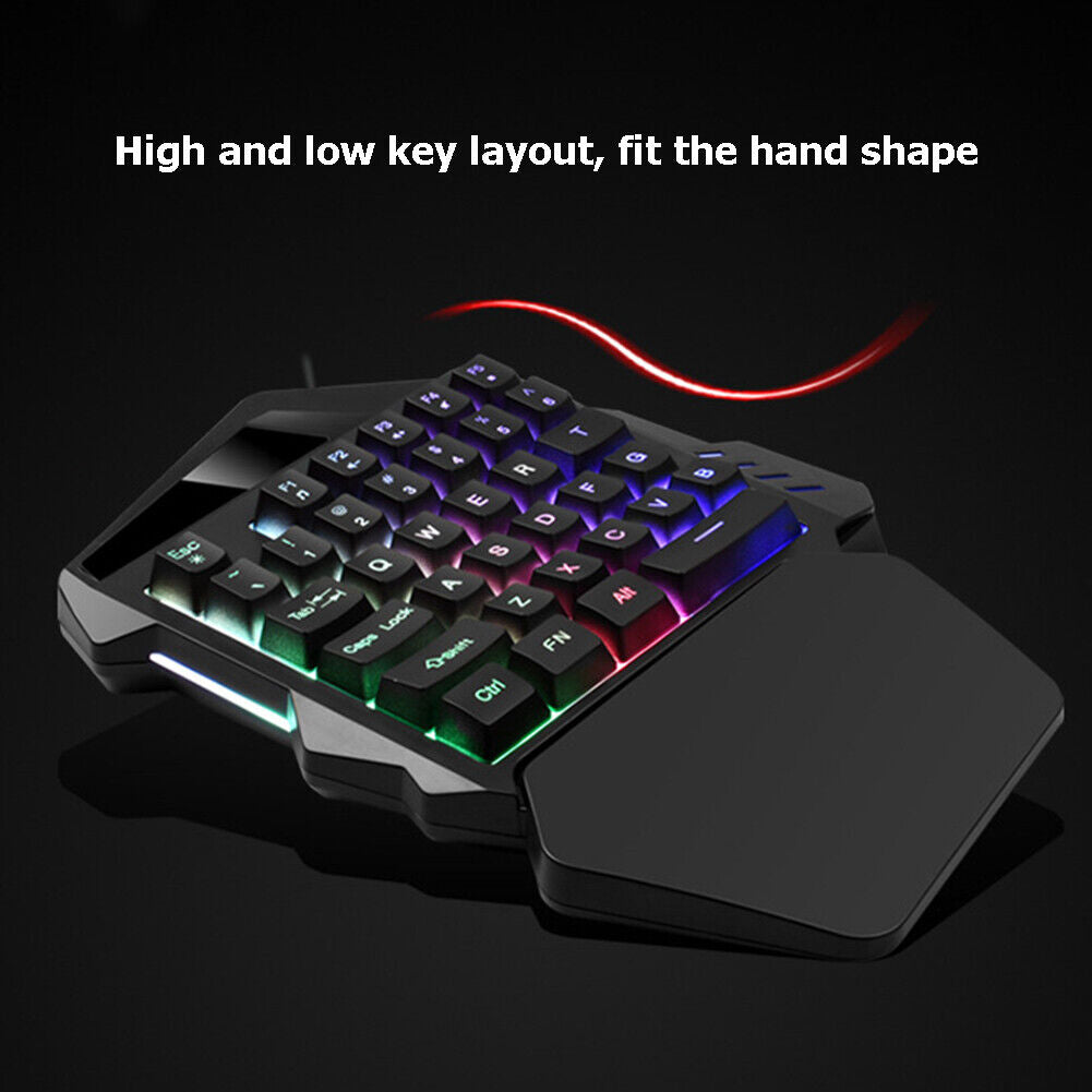 G94 One Handed Gaming Keyboard 35 Keys Wired Membrane Gaming Keypad for PC