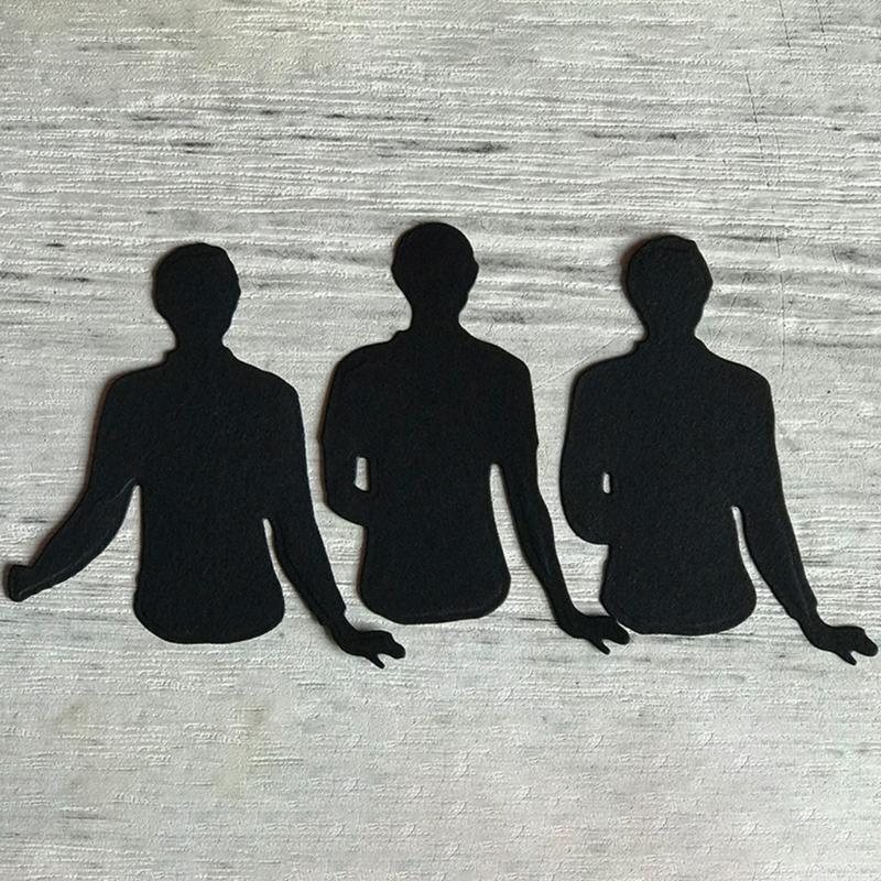 Sitting Man Back View Style Frame Carbon Steel Cutting Dies DIY Scrapbooking