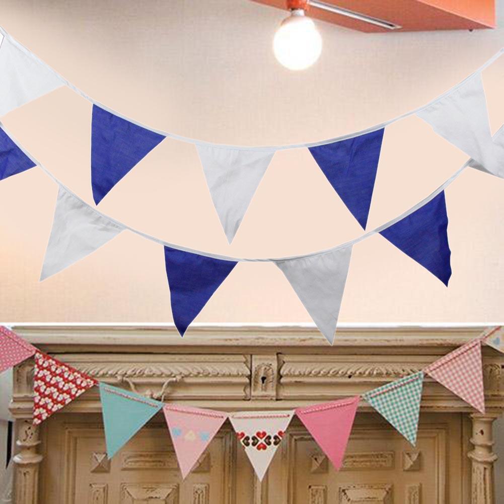 Creative Blue Cotton Pennant Flag For Garland Home Wedding Party Decoration