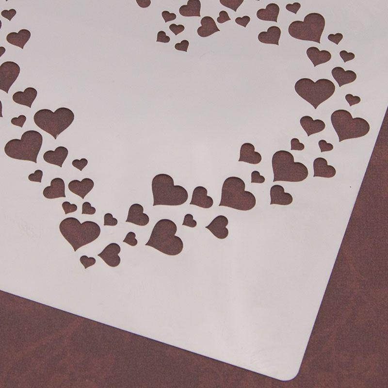 Heart Painting Stencil Template Scrapbooking Embossing Stamping Album Crafts