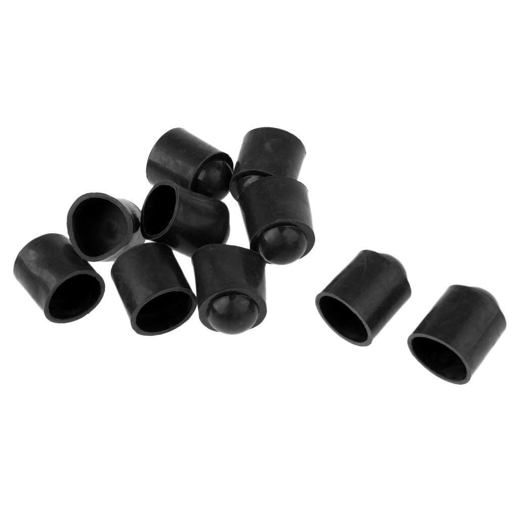 10 Count Pool Cue Tip Cover Protective   Billiard Stick Rubber Protector Black