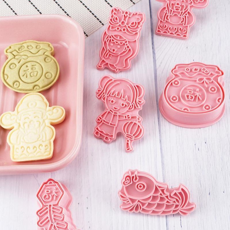 Set of 6 Spring Festival Style Cookie Cutters Set Cookie Dessert Biscuit Cutters