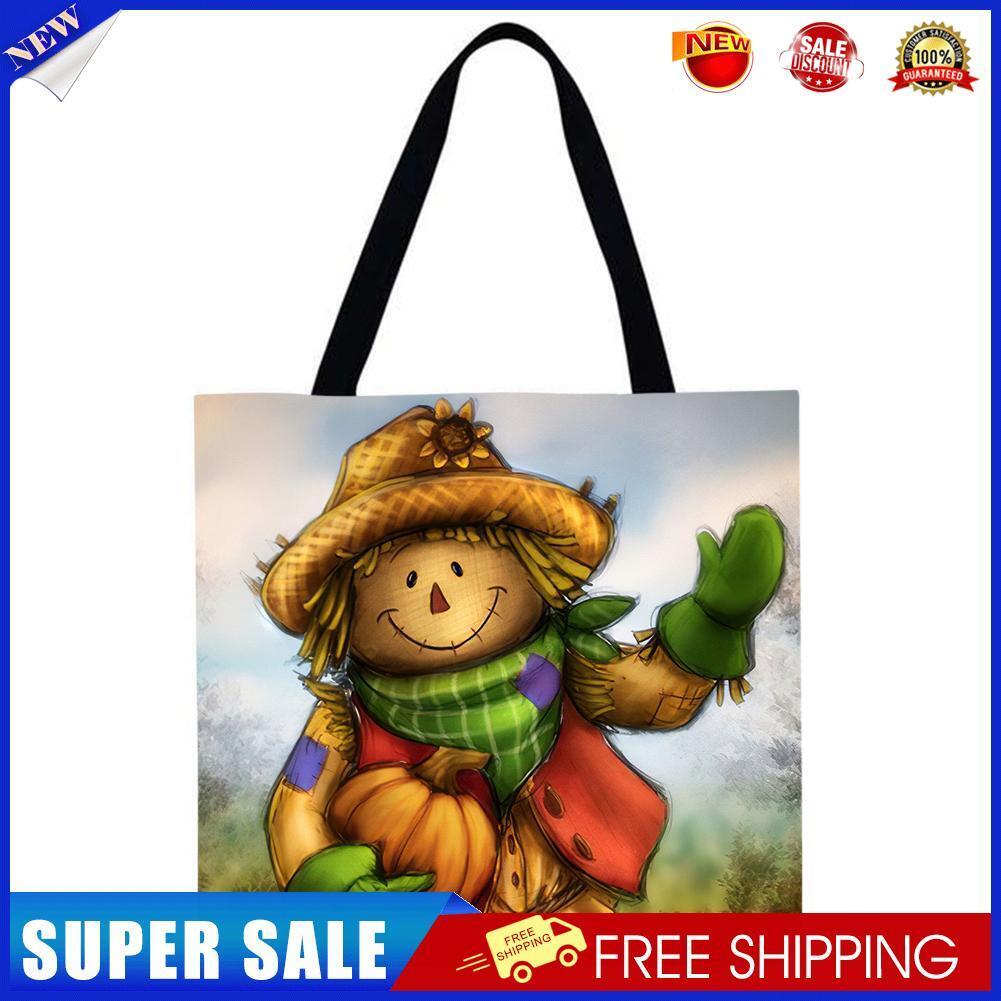 Halloween scarecrow Printed Shoulder Shopping Bag Casual Large Tote Handbag