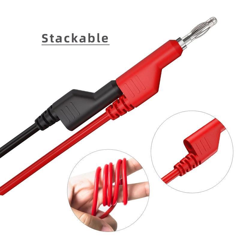 5 Colors Banana to Banana Plug Test Lead Set 4mm Stackable Banana Plug Wire Test