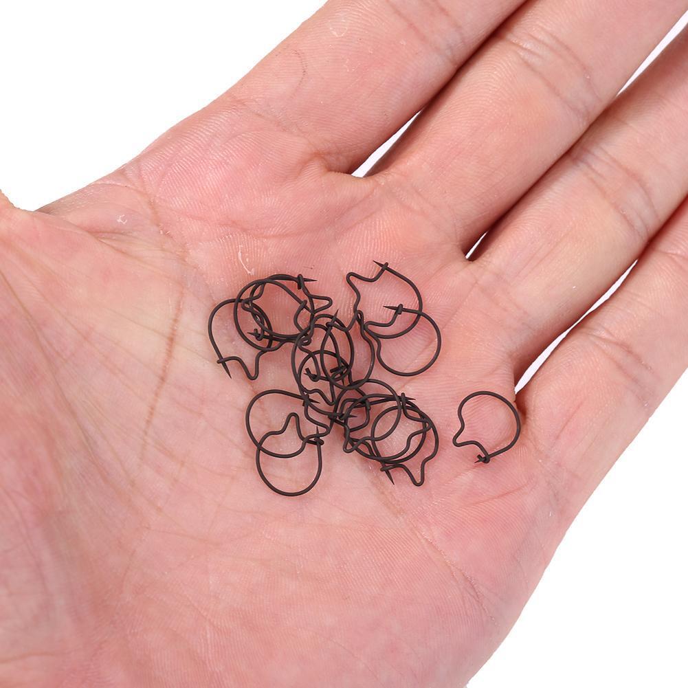 30pcs Carp Fishing Maggot Clip Earthworm Clip Hair Rig Worm Holder Hook (S)