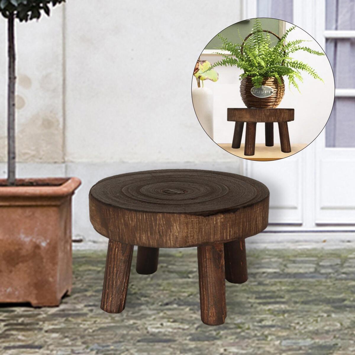 2x Solid Wood Flowerpot Stand Decoration for Balcony Lawn Patio