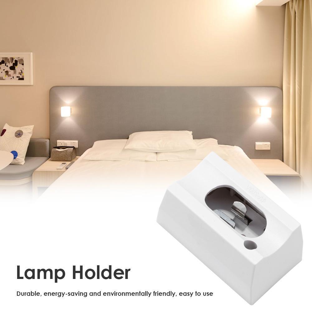 S14S Lamp Holder AC85-250V Mirror Wall Light Socket Base Adapter (White)
