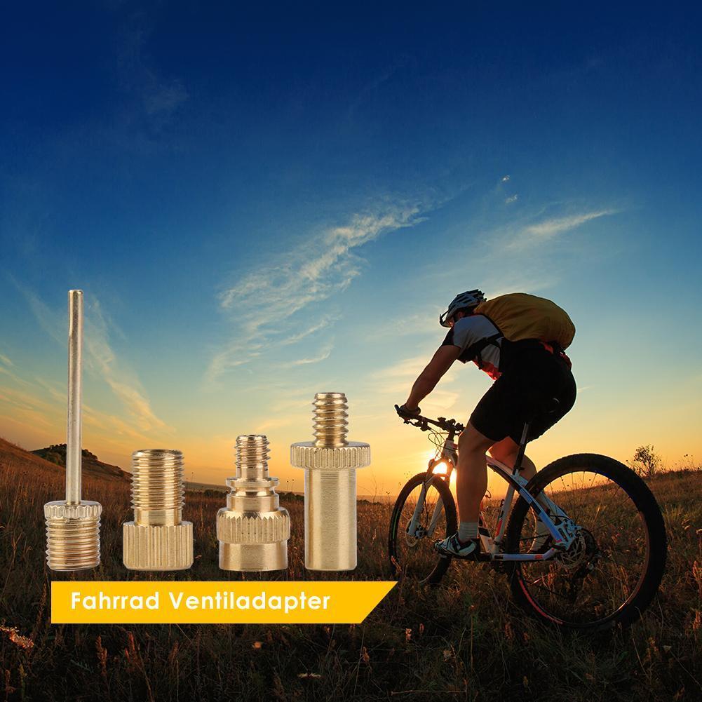 4pcs Bicycle Converter Pump Dunlop Schrader Presta Valve Ventil Adapter Set