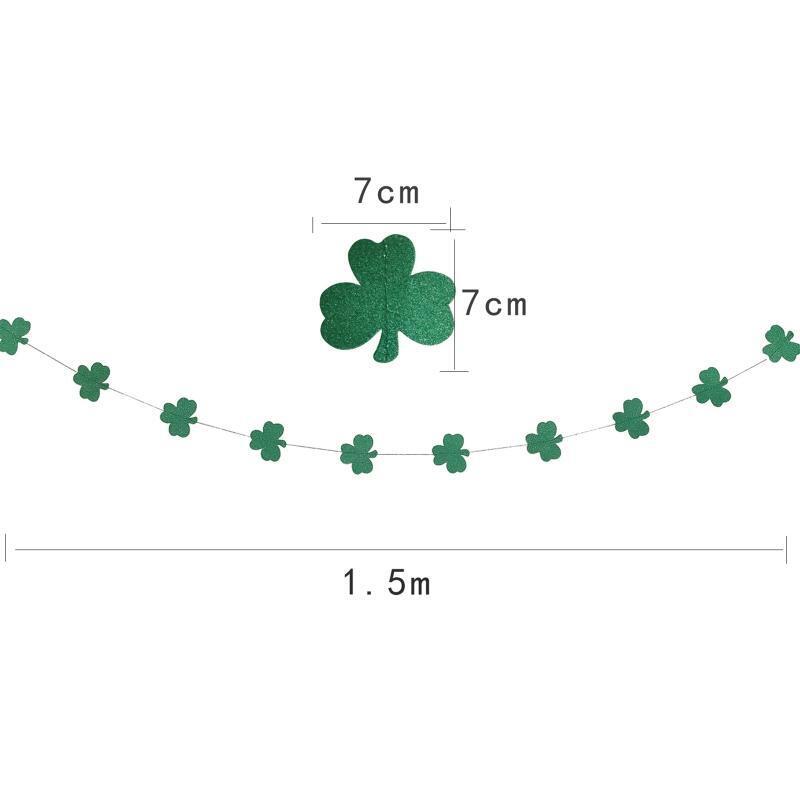 St. Patrick 's Day Shamrock Clover Banner Swirl Pull Flag Kit Party Decor