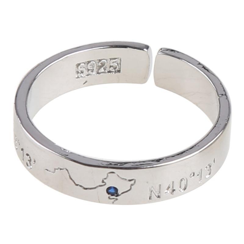 Map Digital Long Distance Ring Fashion Design Sense Creative Temperament Ring
