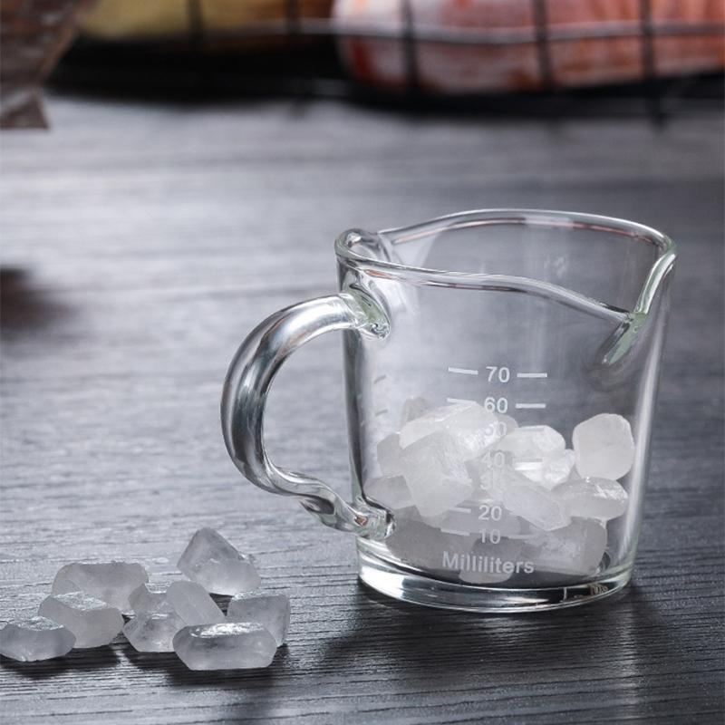 Heat-resistant glass measuring cup jigger for espresso coffee Double-mouthed oun