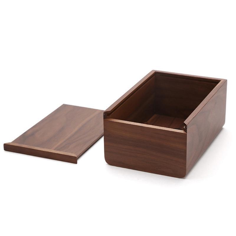 Walnut Tissue Box with Removable Lid Luxury Wooden Paper Holder Napkins Case