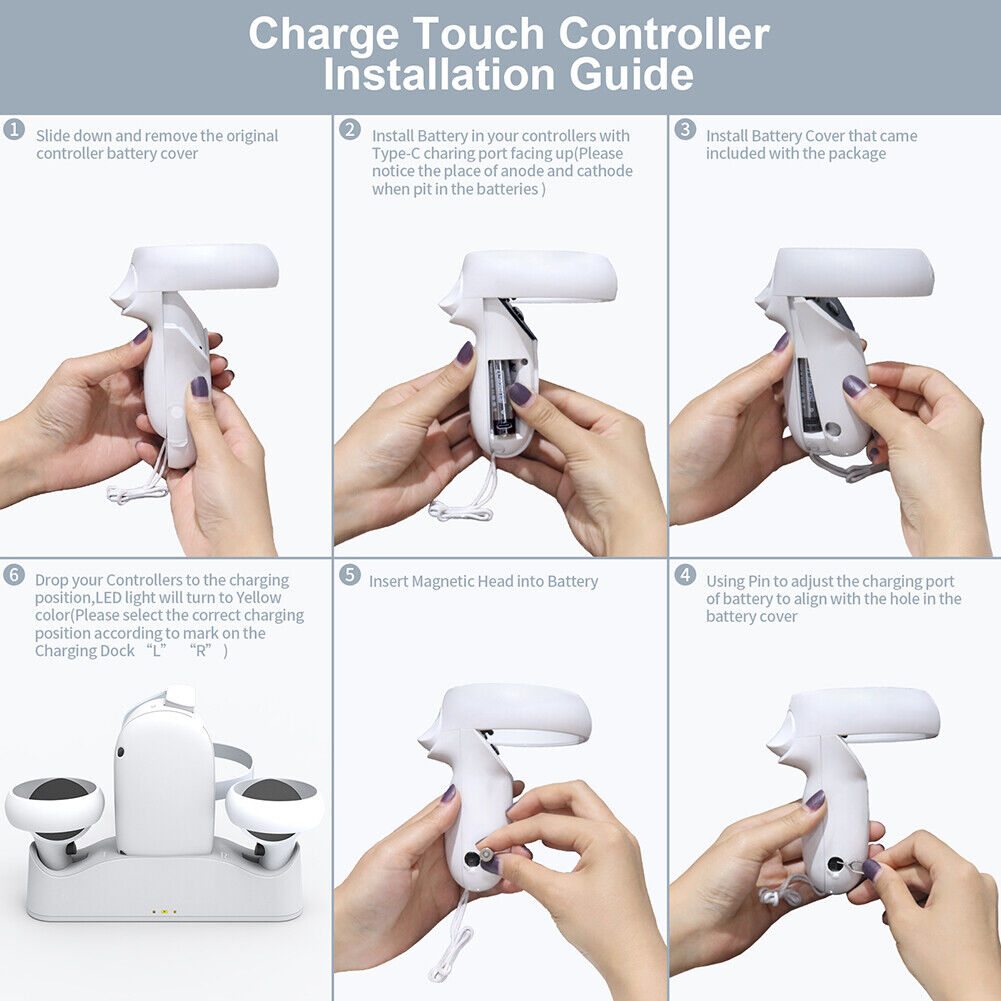 Magnetic Charging Dock Station for Quest 2 Handle Controller Charger Stand