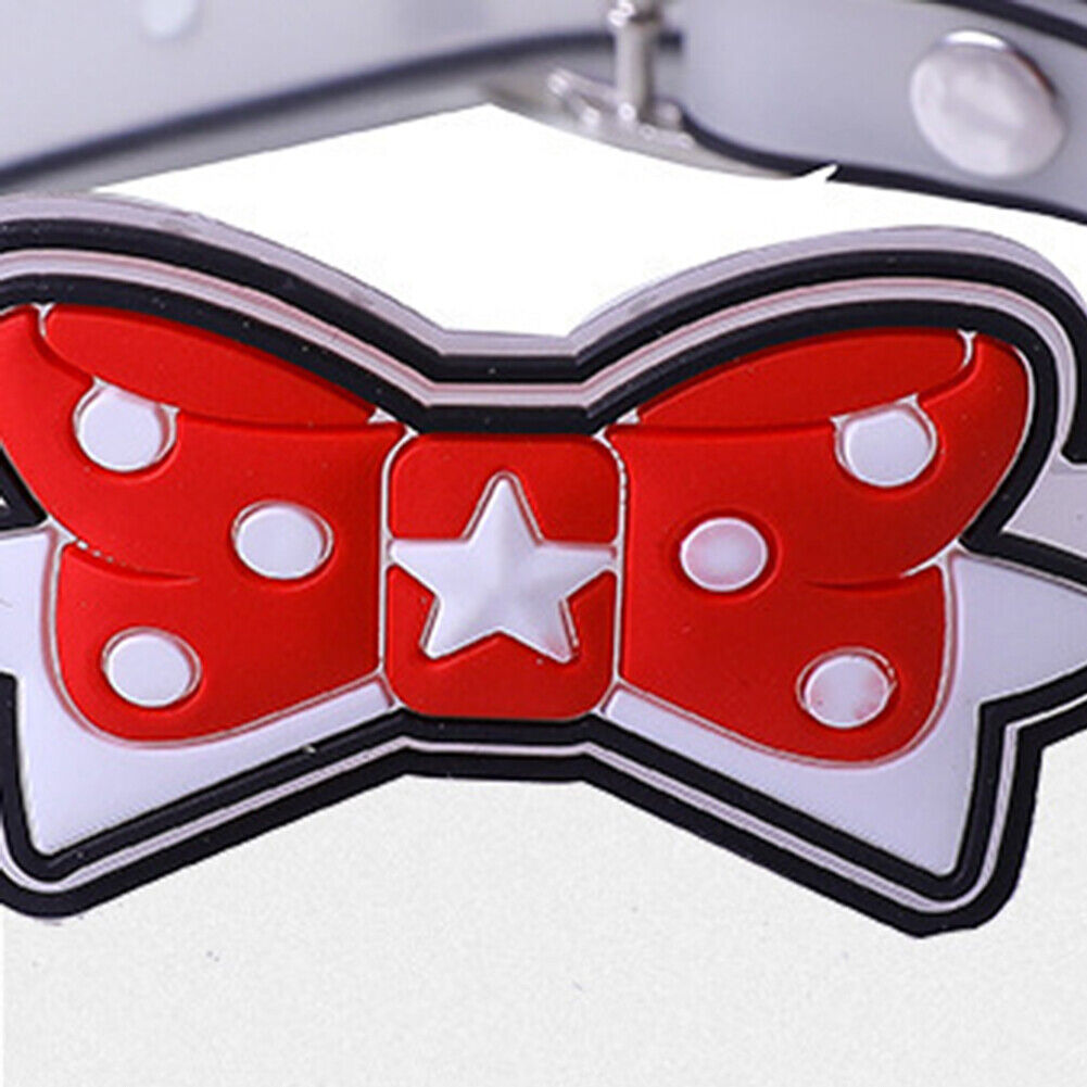 Pet Collar Silicone Night Safety Luminous Fluorescent Harness (Tie Red)