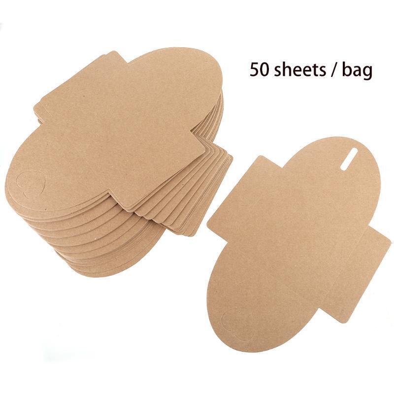Simple Heart Kraft Envelopes Dvd Sleeves 5.1x 5.1'' for Office Wedding Gift 50PC