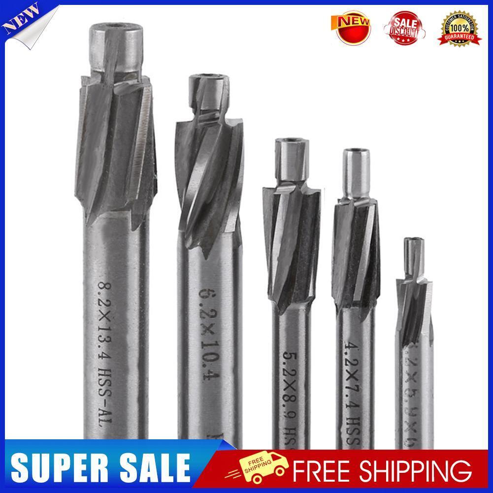 5pcs M3-M8 Counterbore End Mill Pilot Milling Cutter Countersink Router Bit
