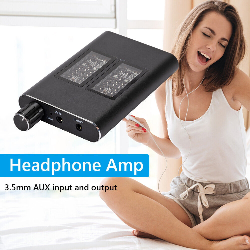 HiFi Headphone Earphone Amplifier 3.5mm Jack Aux Audio Amp for Mobile Phone