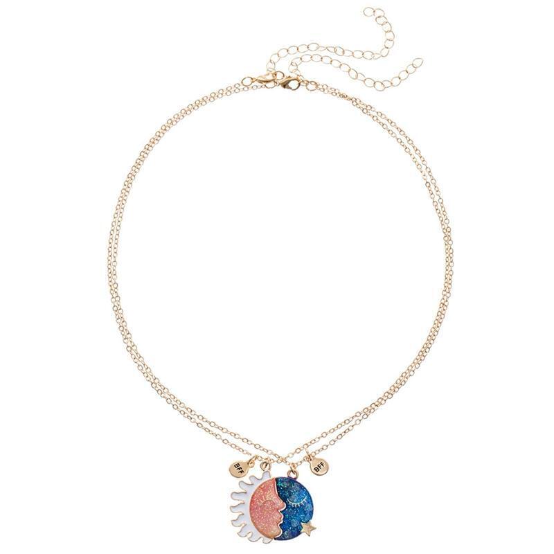 BFF Friendship Necklace 2 Pcs Sun and Moon Magnetic Luminous Necklace BFF Gift