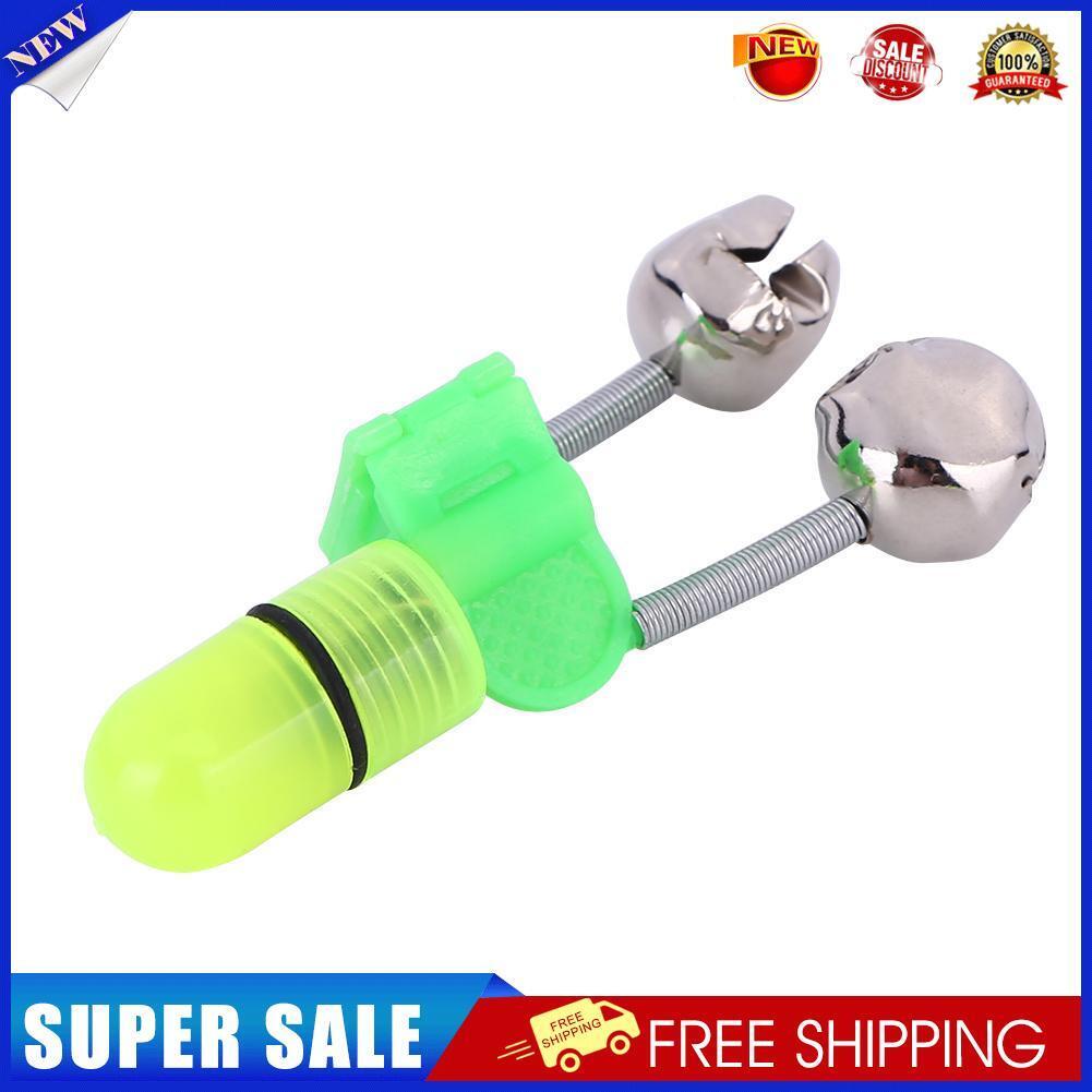 Night Fishing Rod Tip Night Light Twin Bells Ring Fishing Bait Alarm (Red)
