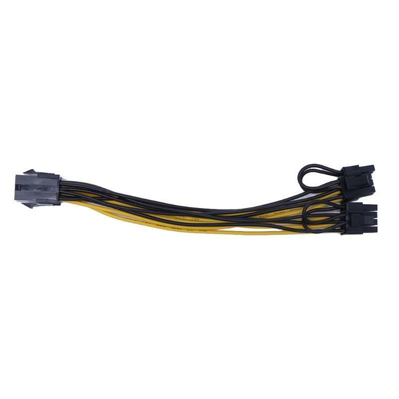 PCI-E 6-Pin Female To Dual 8-Pin (6+2 Pin) Male Video Card Power Adapter Cable