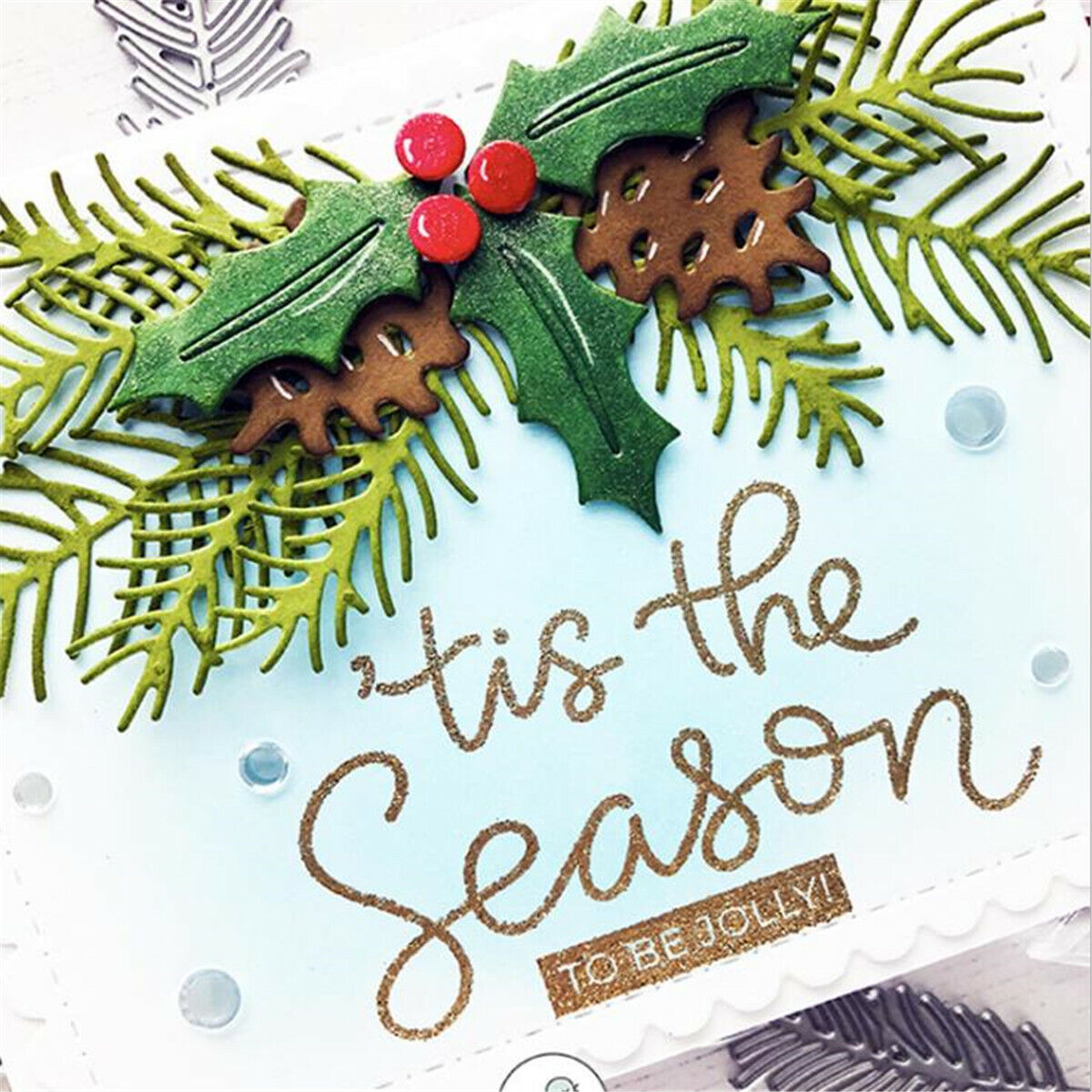 Christmas Leaves Metal Cutting Dies Stencil DIY Scrapbooking Craft Card Making