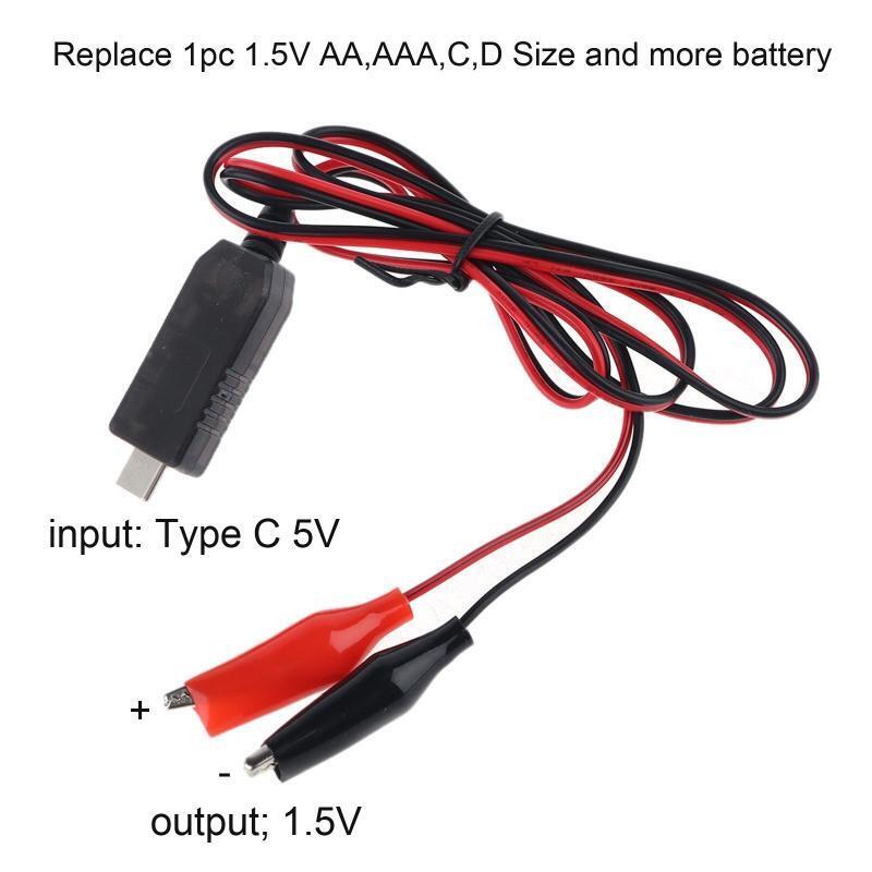 1m Replace 1pc 1.5V C D AA AAA Battery Eliminator Type C 5V to 1.5V Power Cable