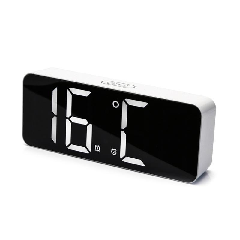 Digital Alarm Clock LED Bedside Clock with 3-Level Brightness Dual Alarm Home