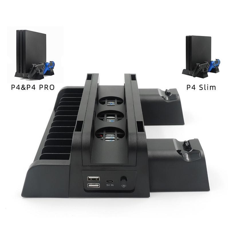 Vertical Cooling Stand Controller Charger Holder with Dame Disc Slots for PS4