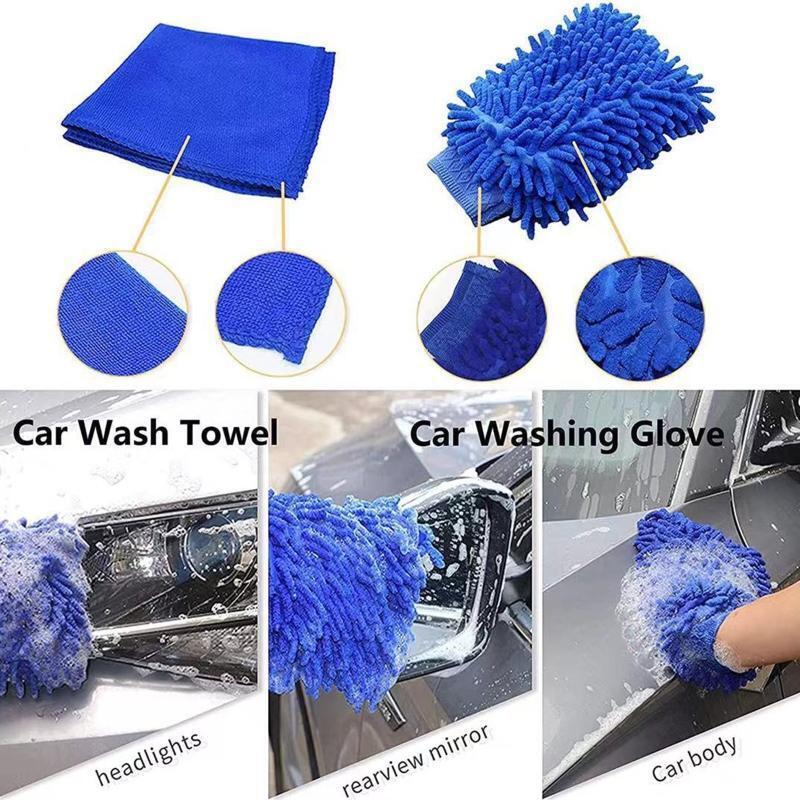 11Pcs Multifunctional Soft Fiber Brush for Cleaning Car Tire Rim Vehicle Washer