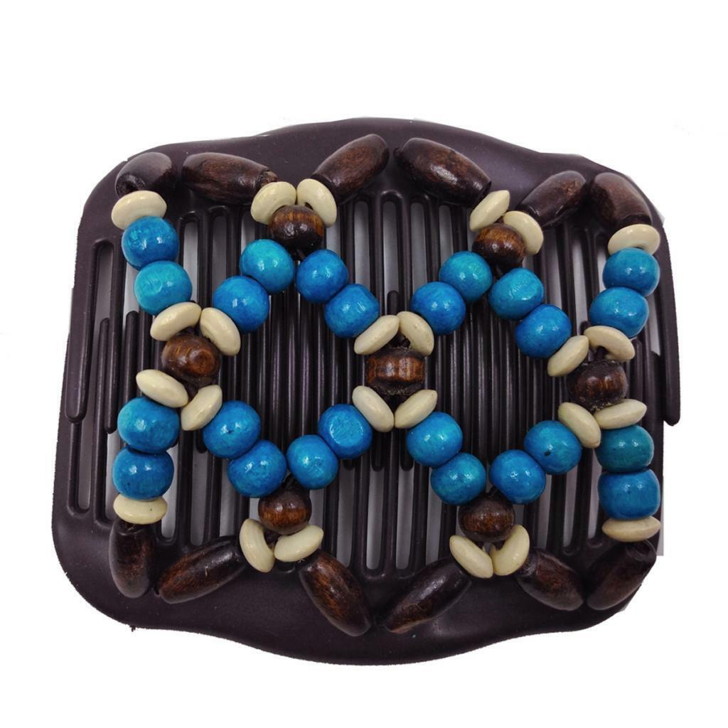 6Pcs Elastic Double  Comb with Wooden   Clip  Jewelry