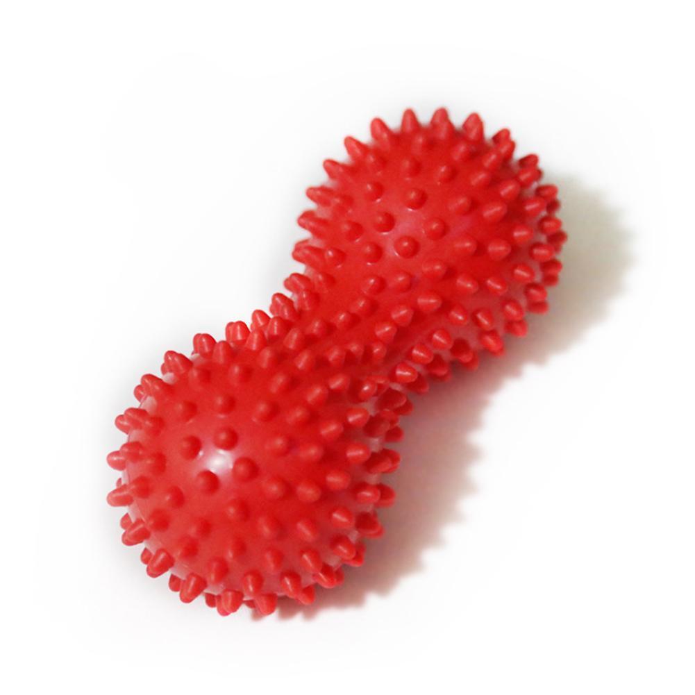 Peanut Shape Massage Fitness Ball Stress Relax Body Spiky Massager (Red)