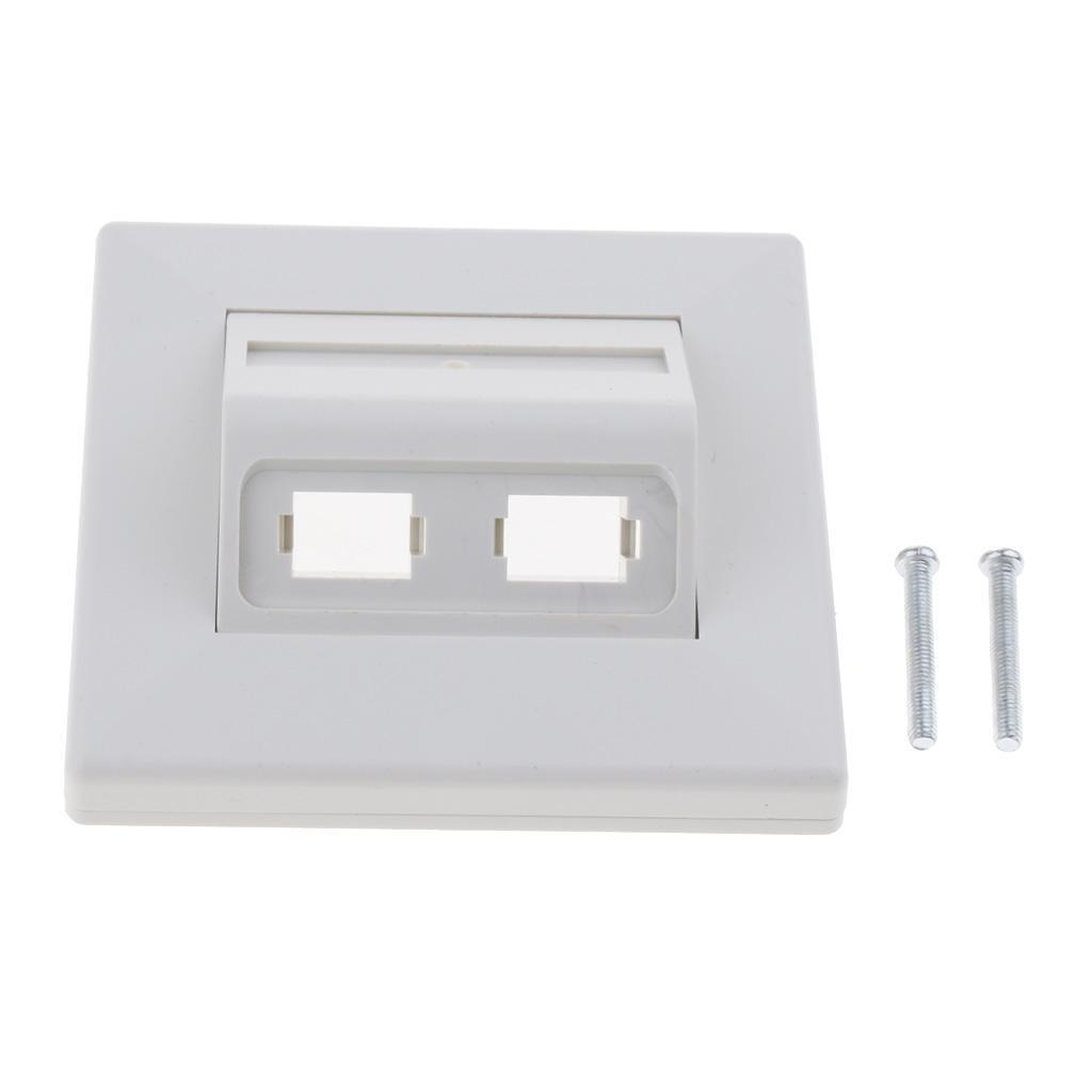 ABS 2 Sockets  Fiber  Tray Fiber Optic Wall Plate Panel White