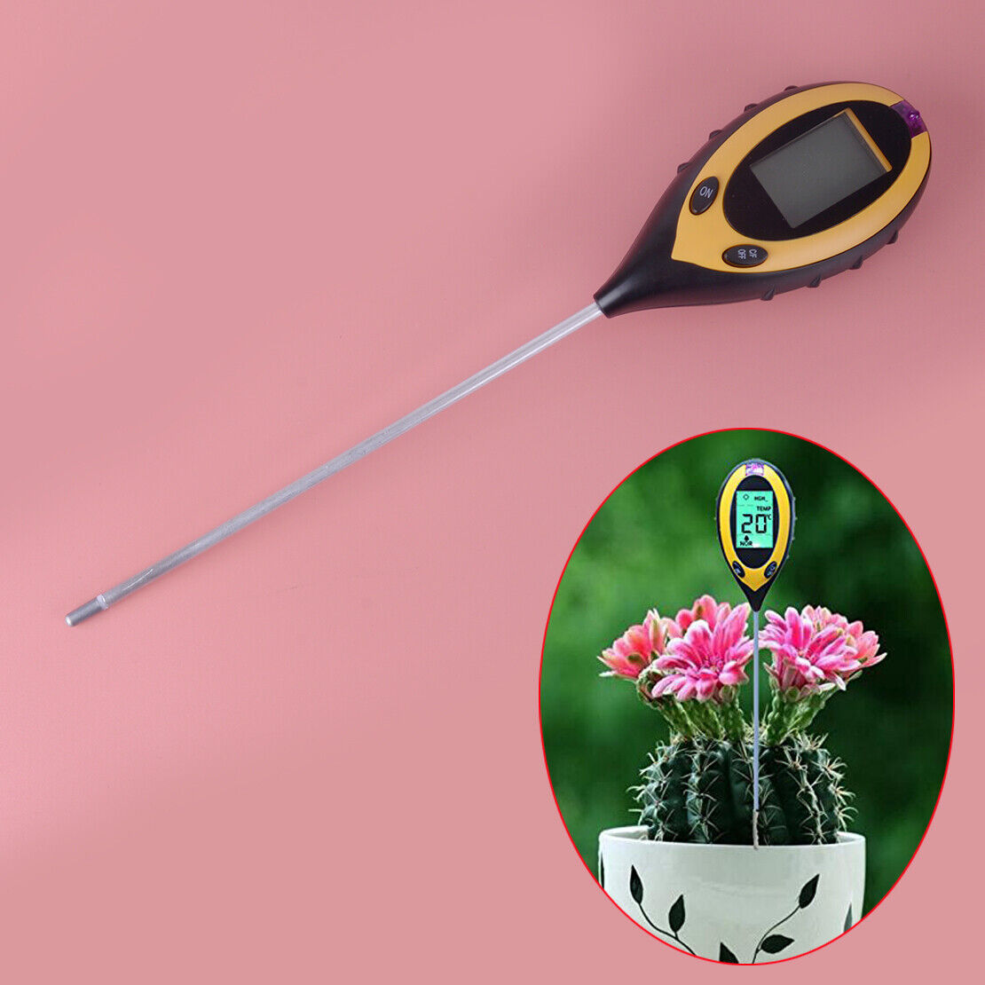 4 in 1 Soil Tester LCD Display Soil Moisture Test Meter for Gardening Farming