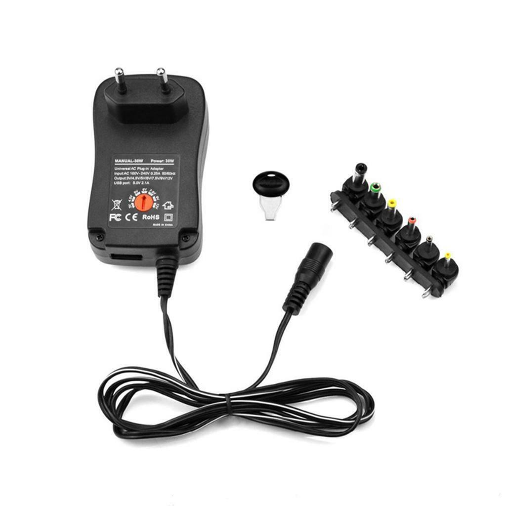 Adjustable Universal 30W 3V 4.5V 5V 6V 7.5V 9V 12V  Charger Adapter