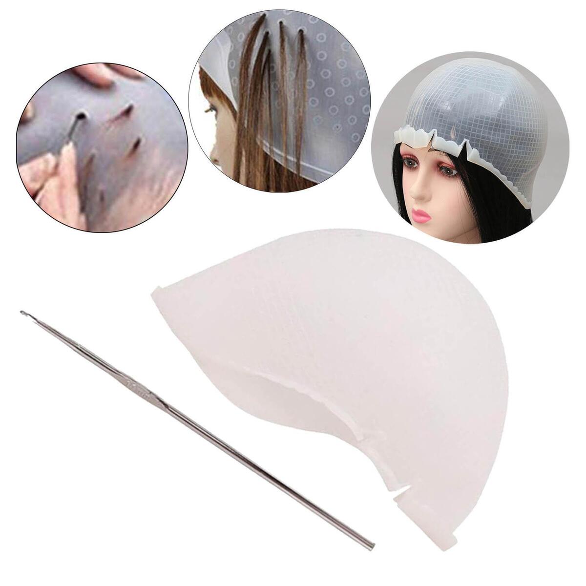 Silicone Hair Coloring Hat for Women Girls with Hook for Hair Color Hair