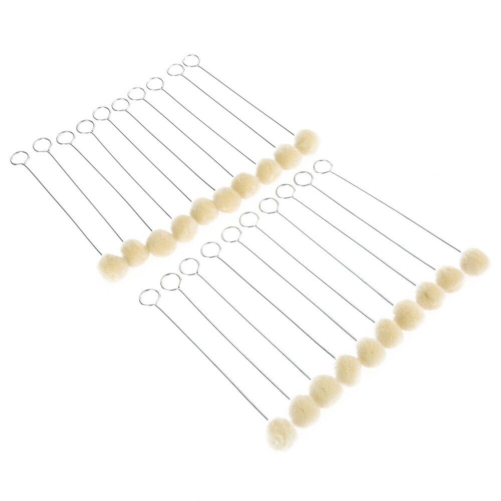 20Pcs Wool Daubers Assisted Dyeing Brush Metal Handle Household DIY Leather Tool
