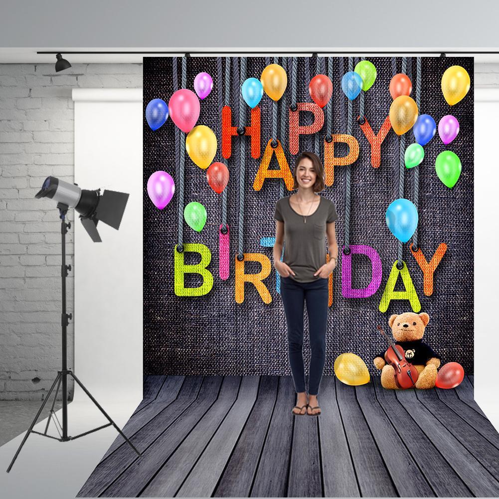 Happy Birthday Art Cloth Backdrop Photographic Studio Prop Kid Family Decor