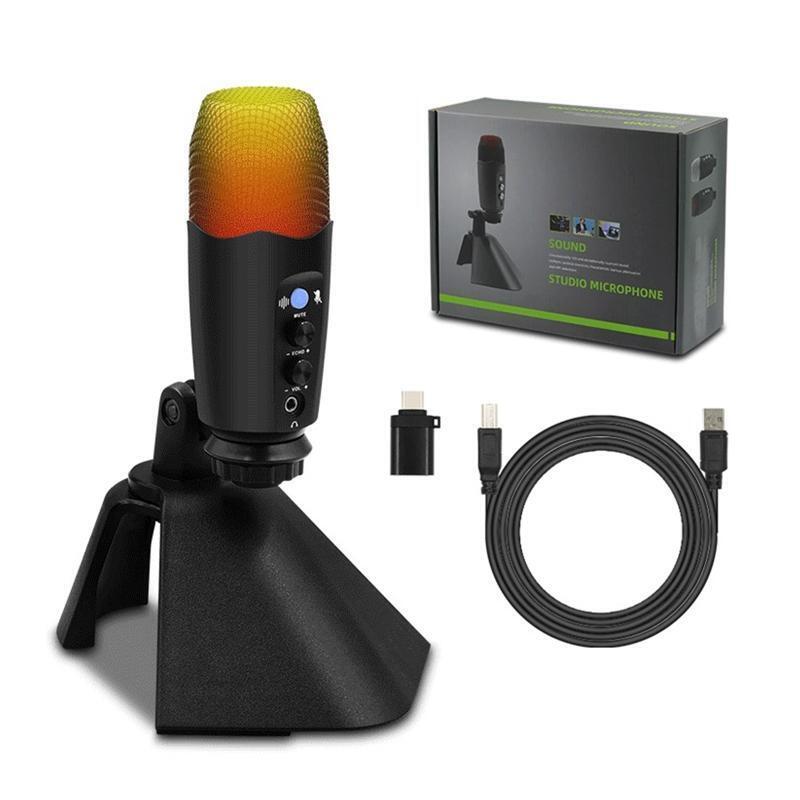 RGB Condenser Microphone Microphone Touch Mute Mobile Phone Computer Live