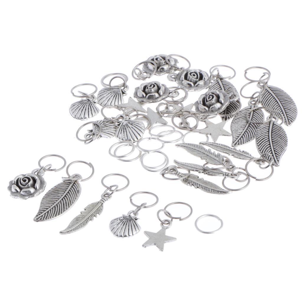 35Pcs Metal Hair Braid Pins Rings Hoops Hair Accessories Hair Decor Braiding