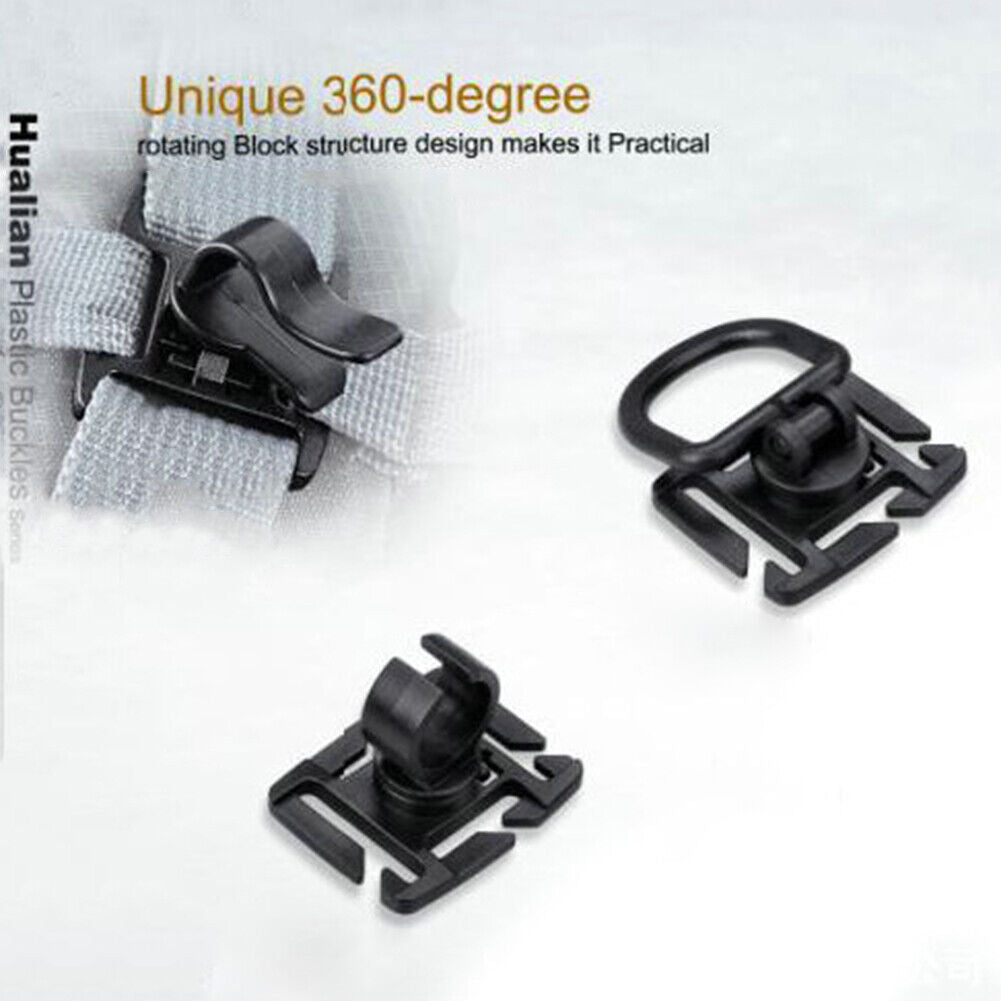 Rotatable D-ring Clips Buckle Molle Backpacks Carabiner Outdoor EDC Tool