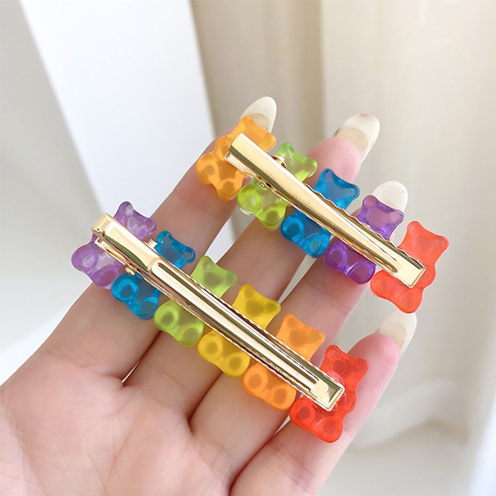 Gummy Headwear Barrette Jelly Bear Hairpin Colorful Hair Clip Candy Color