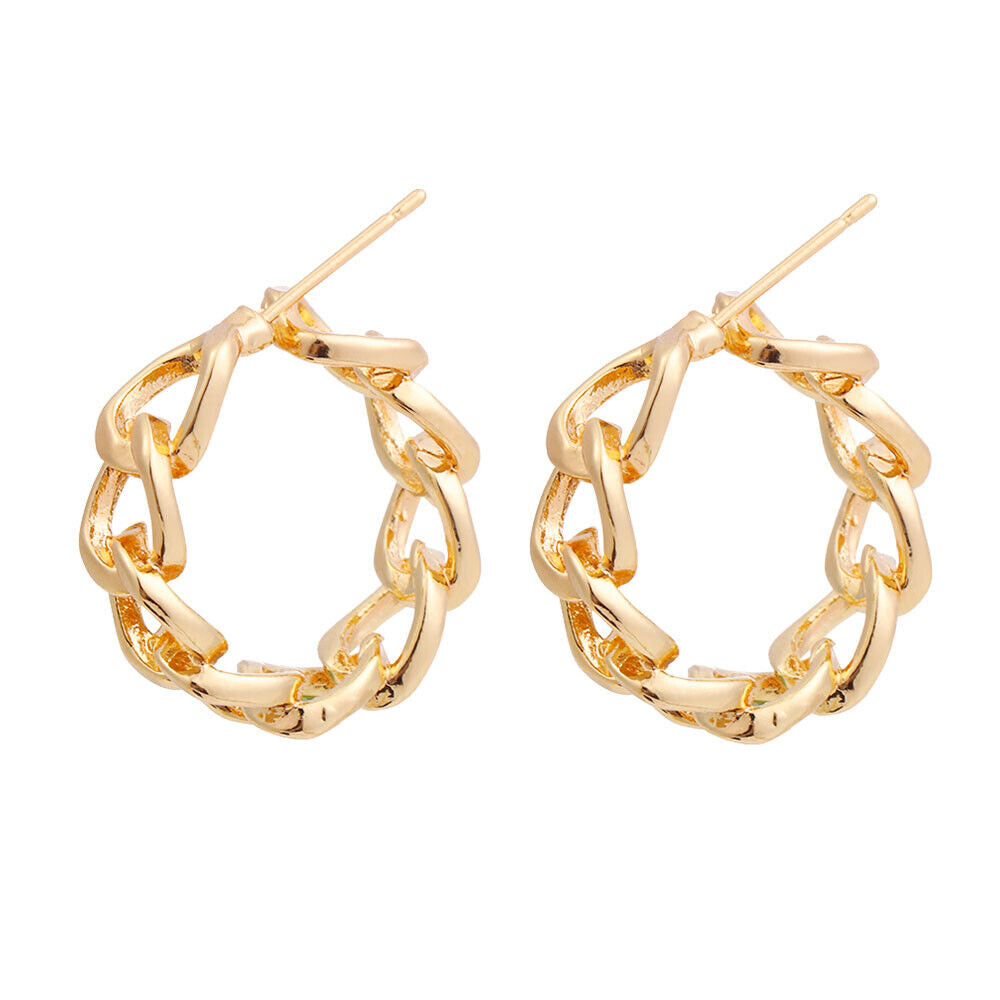 color Jewelry Metal Wedding Hollow Chain Round Earrings Hoop Earrings Geometric