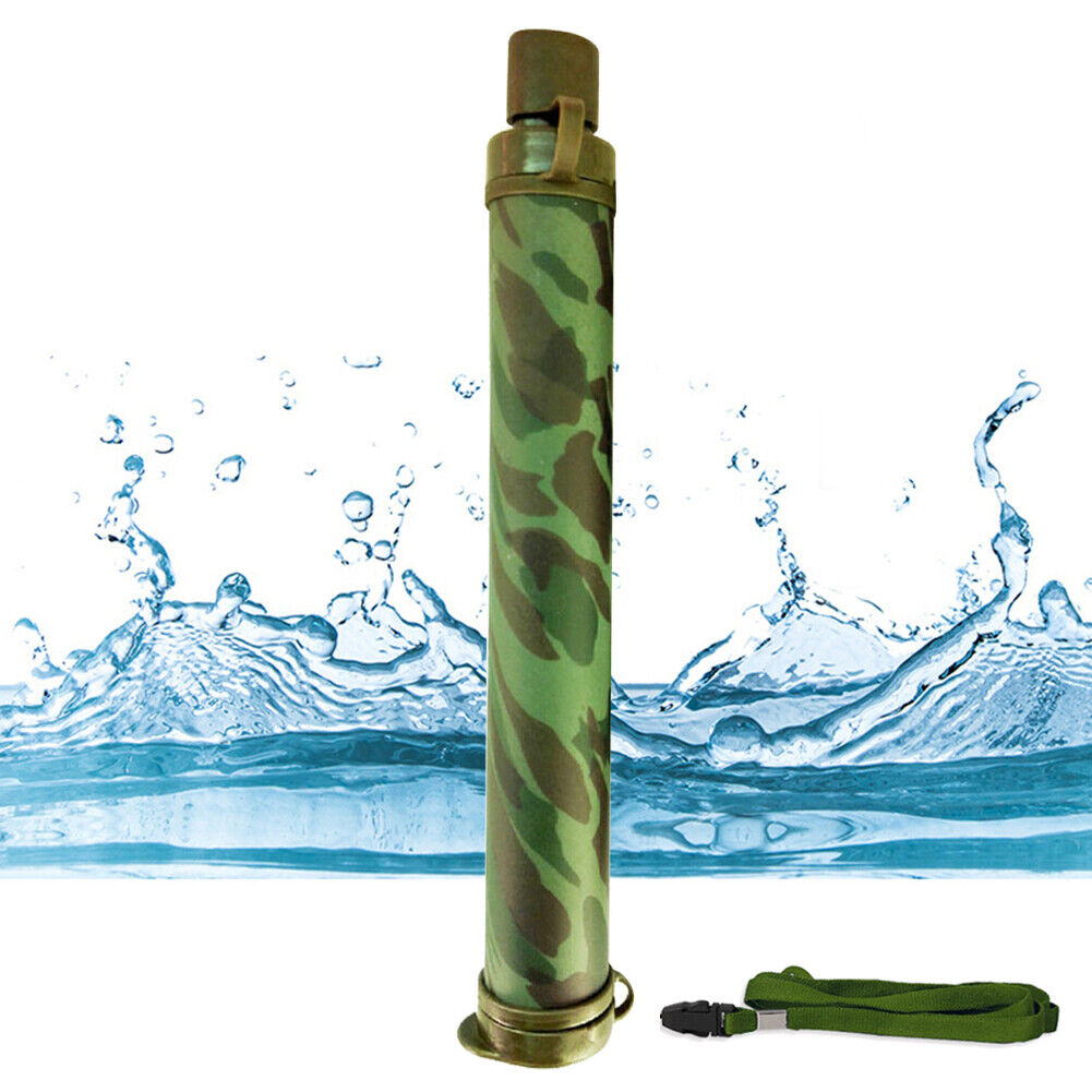 Camping Filter Water Purifier Outdoor Wild Life Emergency Tool (Camouflage)