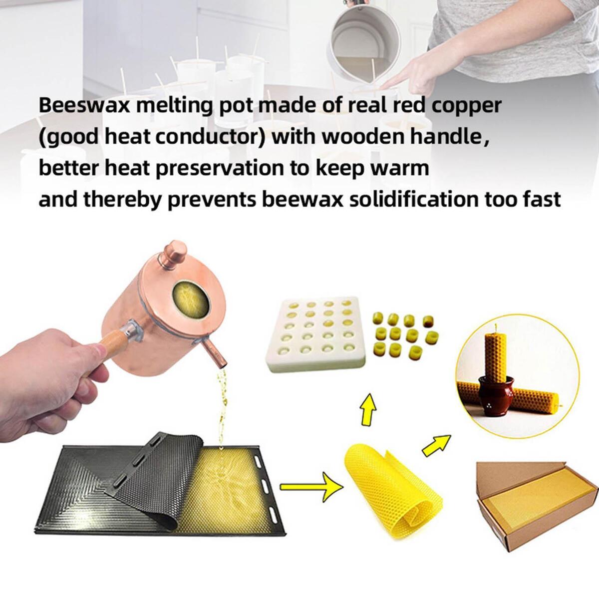 Wax Beeswax Melting Pot Supplies Storage Furnaces Pouring DIY for Beginners