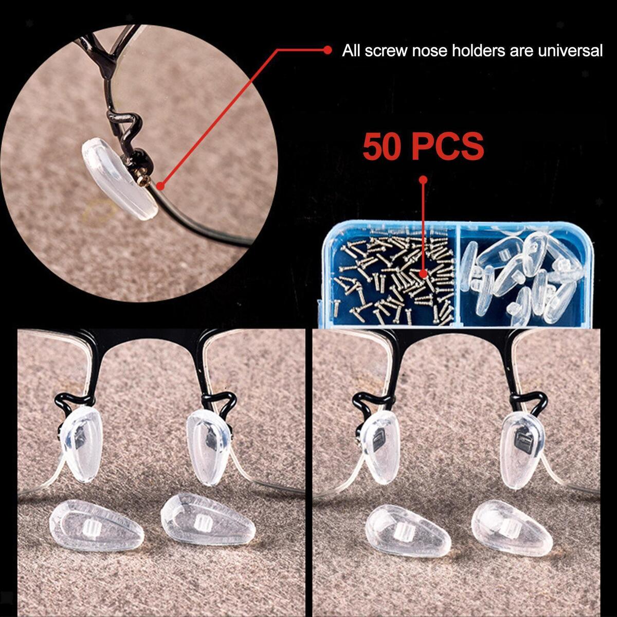 25Pairs Nose Pads Tweezers Nosepads Eyeglasses Repair Kit for Glasses Repair
