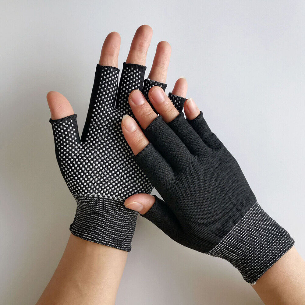 Fingerless Outdoor Bicycle Anti-skid Half Finger Fishing Gloves (Black)