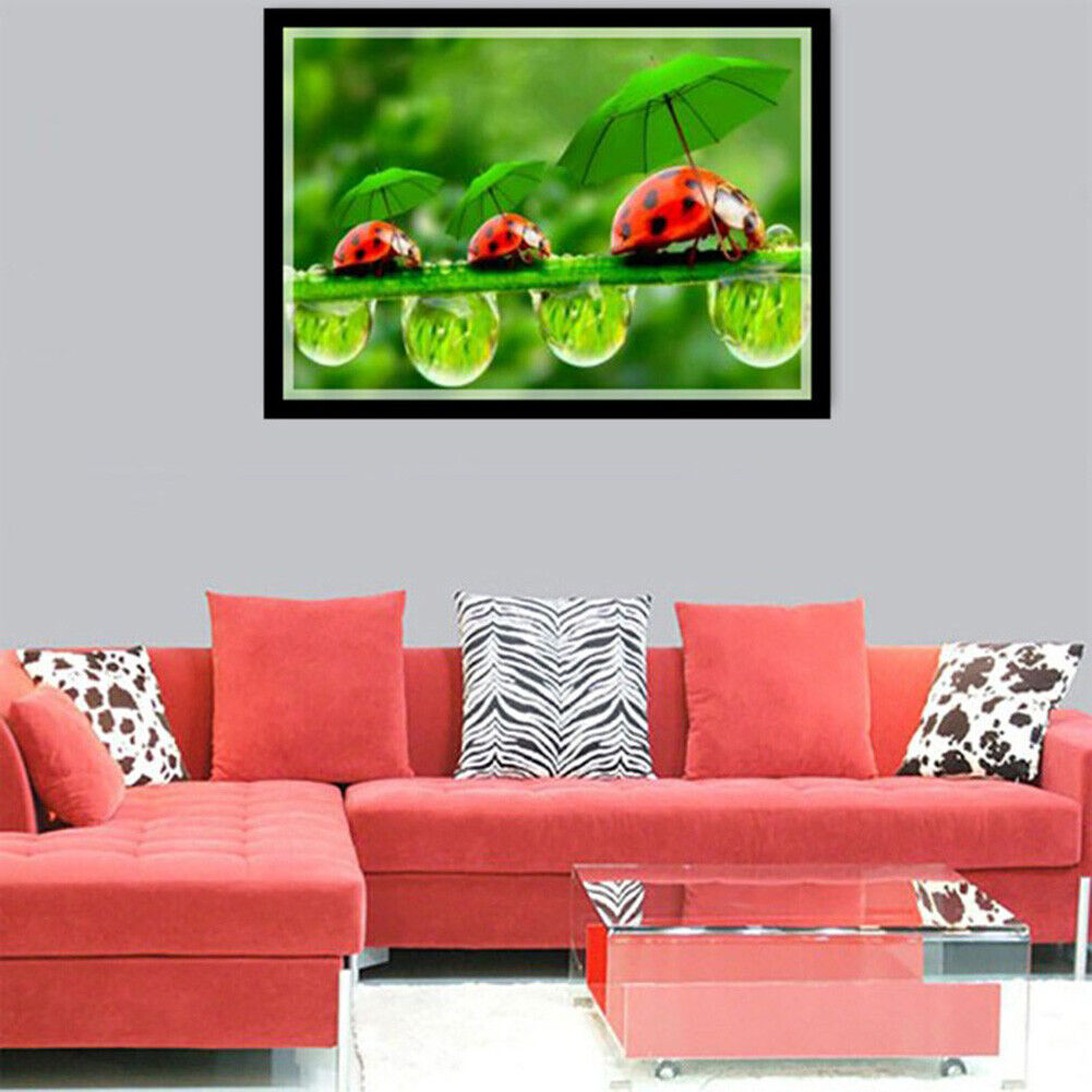 Green Leaf Ladybug 5D Diamond Painting Embroidery DIY Cross Stitch Decor